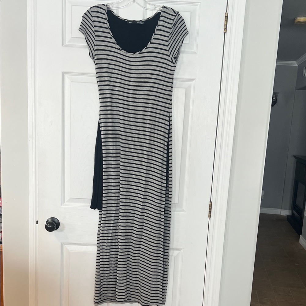 Rebel Sugar Monochrome Striped Maxi Dress